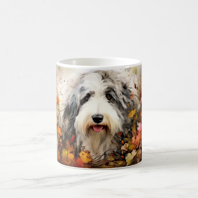 Watercolor Dog Mug Wrap Magisk Mugg (Center)