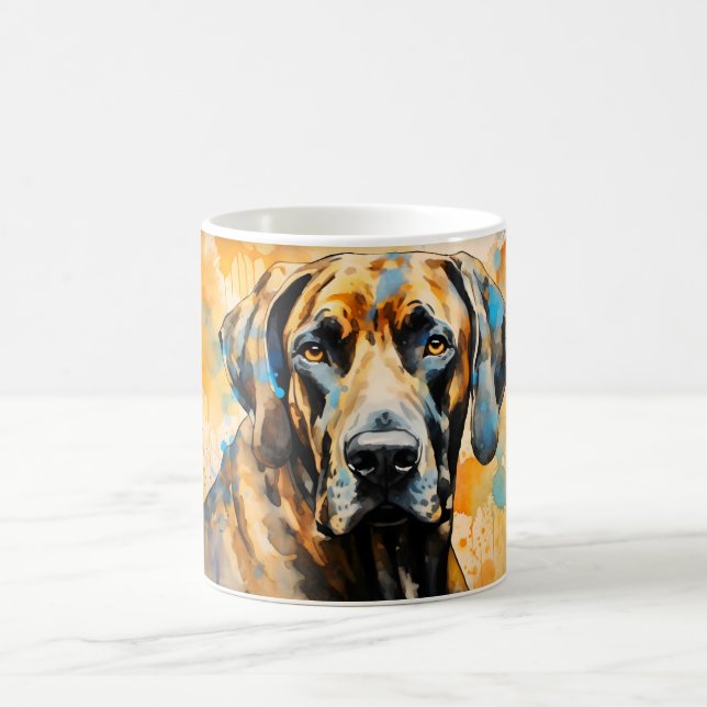 Watercolor Dog Mug Wrap Magisk Mugg (Center)