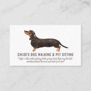 Watercolor Dog Walker Pet Sitter Visitkort