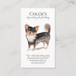 Watercolor Dog Walker Pet Sitter Visitkort