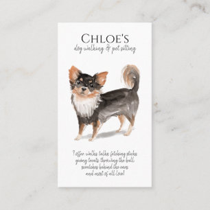 Watercolor Dog Walker Pet Sitter Visitkort
