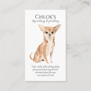 Watercolor Dog Walker Pet Sitter Visitkort