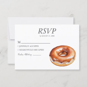 Watercolor Donut OSA kort Bröllop Sweet Doughnut