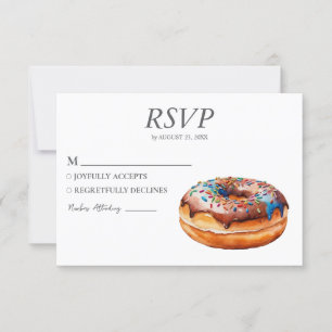 Watercolor Donut OSA kort Bröllop Sweet Doughnut
