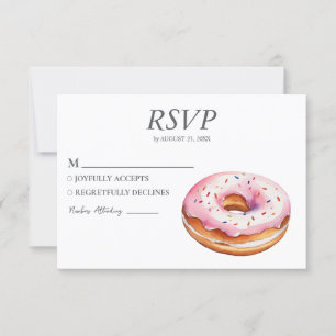Watercolor Donut OSA kort Bröllop Sweet Doughnut