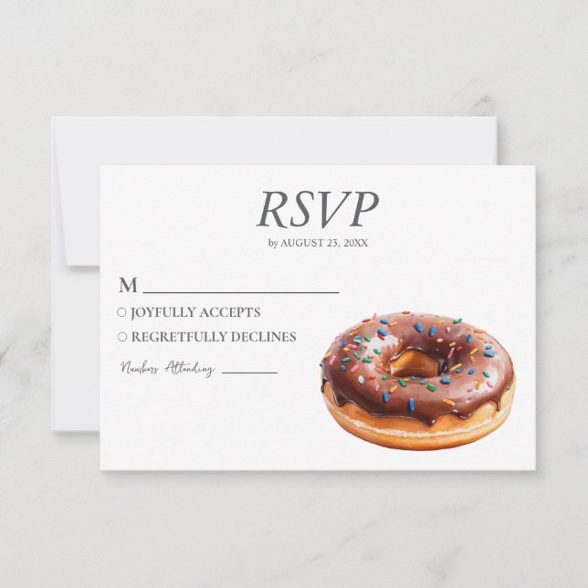 Watercolor Donut OSA kort Bröllop Sweet Doughnut (Framsida)