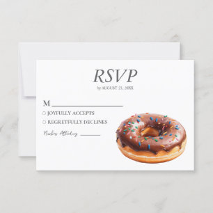 Watercolor Donut OSA kort Bröllop Sweet Doughnut