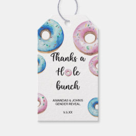 Watercolor Donut tack vare en gender från hål-klam Presentetikett