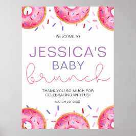 Watercolor Donuts Flicka brunch Poster