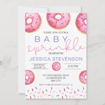 Watercolor Donuts girl Baby Sprinkle Shower