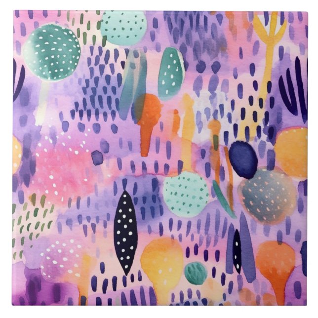 Watercolor Dream World Kakelplatta (Framsidan)