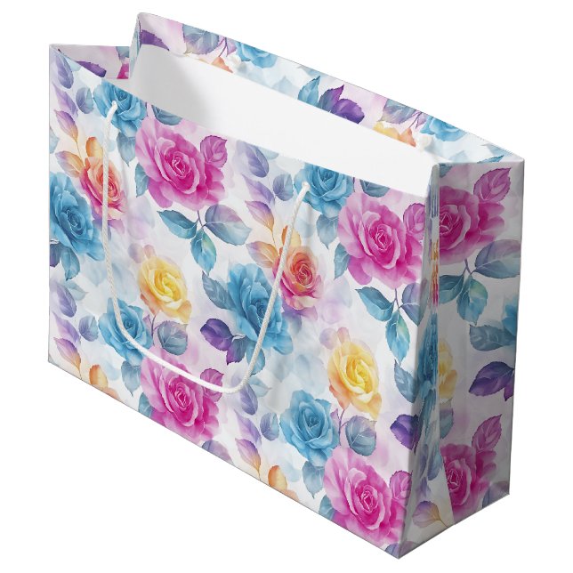 Watercolor Dreamy Ro Large Gift Bag (Framsidan Vinklad)
