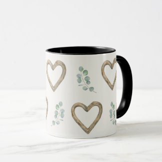 Watercolor Driftwood Heart Mug Mugg