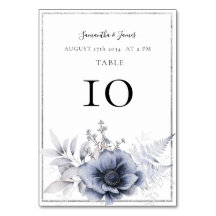 Watercolor Dusty Blue Boho Blommigt Bröllop