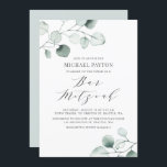 Watercolor Dusty Blue Eucalyptus Pub Mitzvah Inbjudningar<br><div class="desc">Greenery pub mitzvah-inbjudan med vattenfärgad dammig blå eukalyptus löv med ett vismiskt skript. Anpassa genom att lägga till egna detaljer. Denna inbjudan till eukalyptus är perfekt för alla teman och säsonger i pub mitzvah.</div>