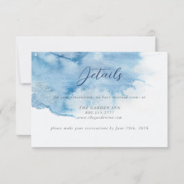 Watercolor Dusty Blue Wedding Details Card Spara Datumet