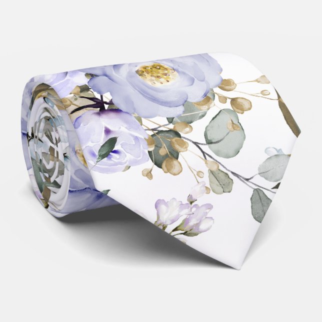 Watercolor Dusty Lila Peonies Ro Neck Tie Slips (Rullad)