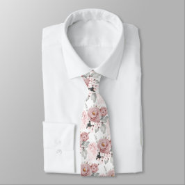 Watercolor Dusty Ro Hydrangeas Neck Tie Slips