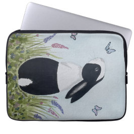 Watercolor Dutch Bunny Rabbit Laptop Fodral