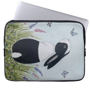 Watercolor Dutch Bunny Rabbit Laptop Fodral
