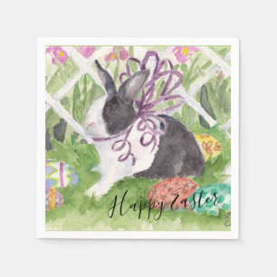 Watercolor Dutch Rabbit Påskäggs Pappersservett
