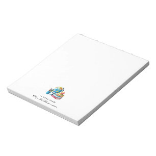 Watercolor Earth Books Apple Monogram Lärare Anteckningsblock