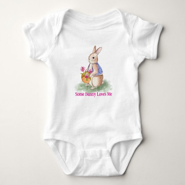 Watercolor Easter Bunny T Shirt (Framsida)