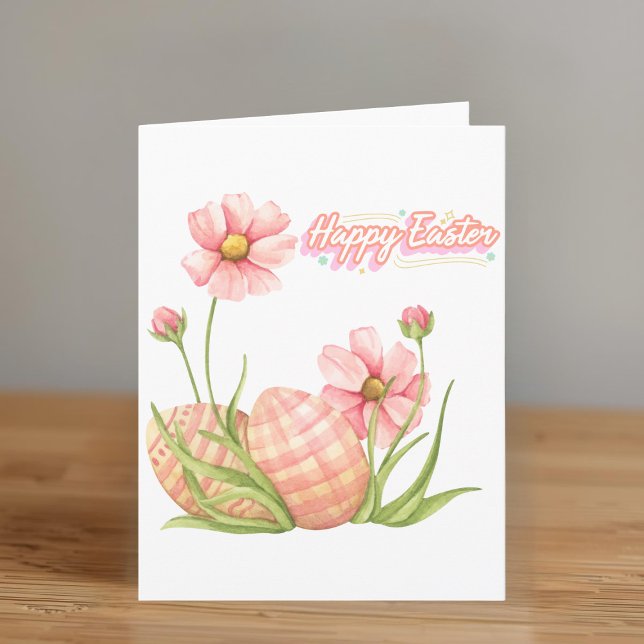 Watercolor Easter Egg Personalized Folded Card Kort (Skapare uppladdad)