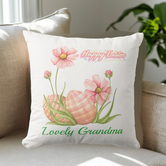 Watercolor Easter Egg Personalized Throw Pillow Kudde (Skapare uppladdad)