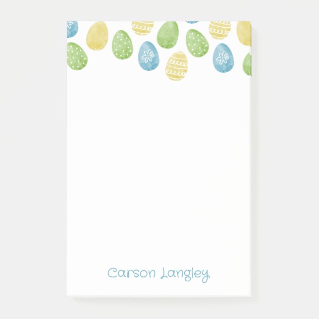 Watercolor Easter Egg Post-It Notes Block (Framsida)