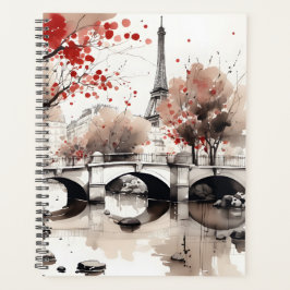 Watercolor Eiffel Torn Paris Frankrike