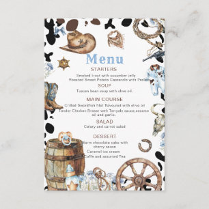Watercolor elegant Little Cowboy Rodeo Land bab Tilläggskort
