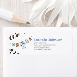 Watercolor Elegant Little CowbReturn Address Label Returadress Etikett