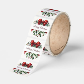 Watercolor elegant mistletoe Merry Christmas Retro Runt Klistermärke