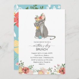 Watercolor Elegant Mor är Day brunch Baby showe Inbjudningar