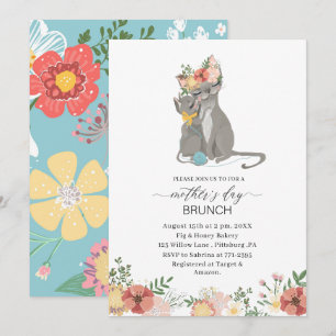 Watercolor Elegant Mor är Day brunch Baby showe Inbjudningar