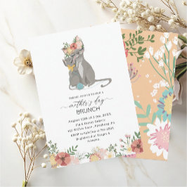 Watercolor Elegant Mor är Day brunch Baby showe Inbjudningar
