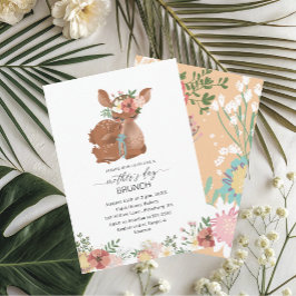 Watercolor Elegant Mor är Day brunch Baby showe Inbjudningar