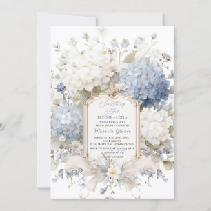 Watercolor Elegant Något Blått Bröllopsdusch Inbjudningar