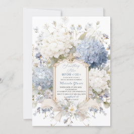 Watercolor Elegant  Something Blue Bridal Shower Inbjudningar
