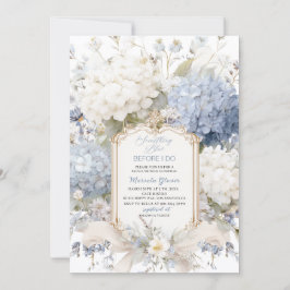 Watercolor Elegant  Something Blue Bridal Shower Inbjudningar