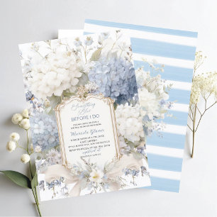 Watercolor Elegant Something Blue Bröllopsdusch Inbjudningar