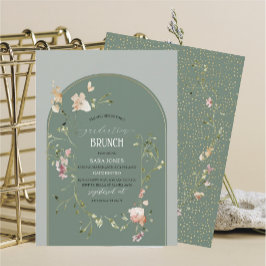 Watercolor Elegant Wildblommor-graderingInbjudan Inbjudningar