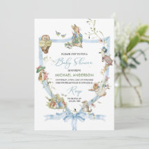 Watercolor Elegant WildblomPeter Rabbit Baby Sh