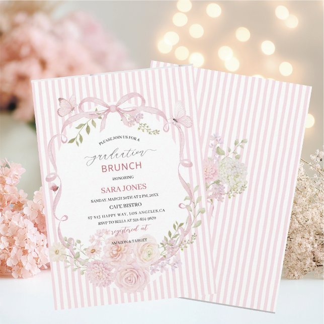Watercolor Elegant Wildflowers graduatioInvitation Inbjudningar (Skapare uppladdad)