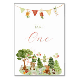 Watercolor Elegant Woodland party Bordsnummer