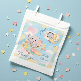 Watercolor Elephant Airplane Baby Shower Favor Bag