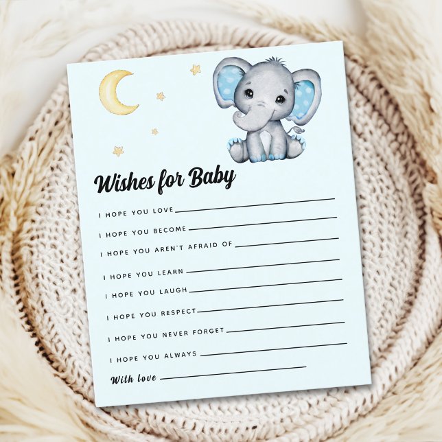 Watercolor Elephant Baby Shower Boy, Blue and Gray (Skapare uppladdad)