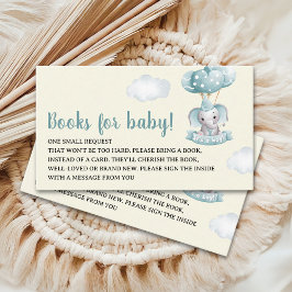Watercolor Elephant Baby Shower Boy Tilläggskort