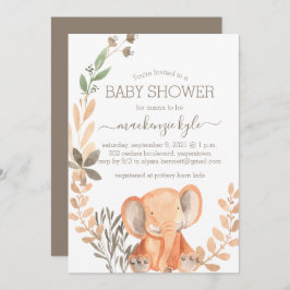 Watercolor Elephant Boho Safari Baby Shower